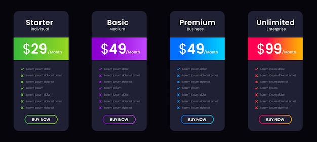 варианты тарифов